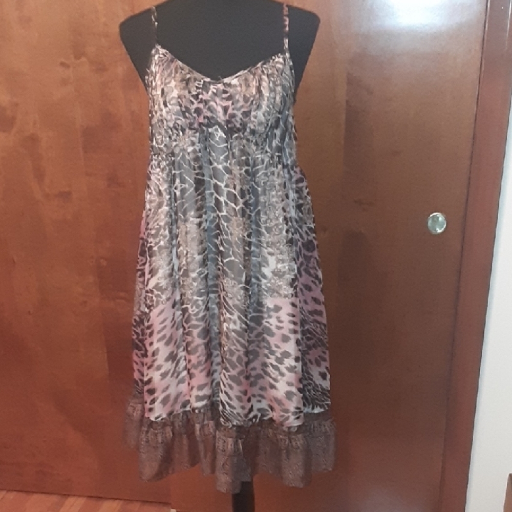 Animal Print Spaghetti Strap Dress - Picture 1 of 9